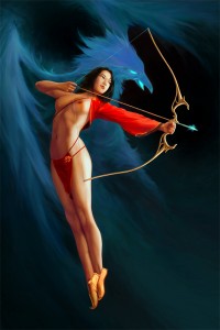 Sexy Art Nude Painting The Phoenix Archer
