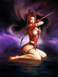 Sexy Art Nude Painting Red Assassin