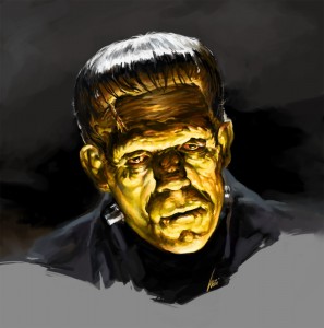 My Basil Gogos Frankenstein Painting in Photoshop