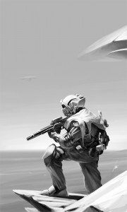 sci-fi concept painting - martian lookout