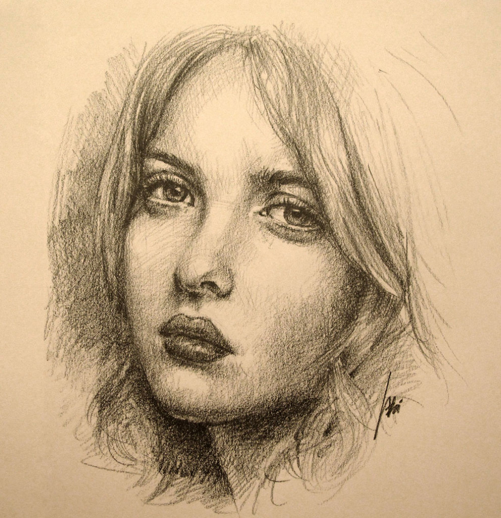 portrait drawing of a girl