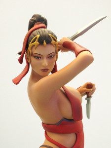 red assassin statue close up