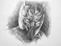 pencil drawing of the black panther
