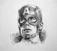 pencil drawing of captain america