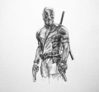 drawing deadpool with pencil